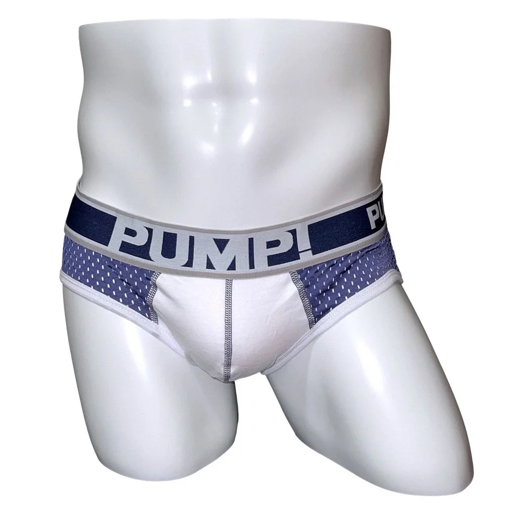 PUMP! Mesh Briefs Blue/White/Gray Size XXL (34-36)‎ NWT